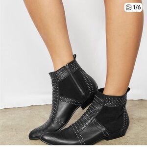 Anime Bing Charlie Studded Black Ankle Boots 8
